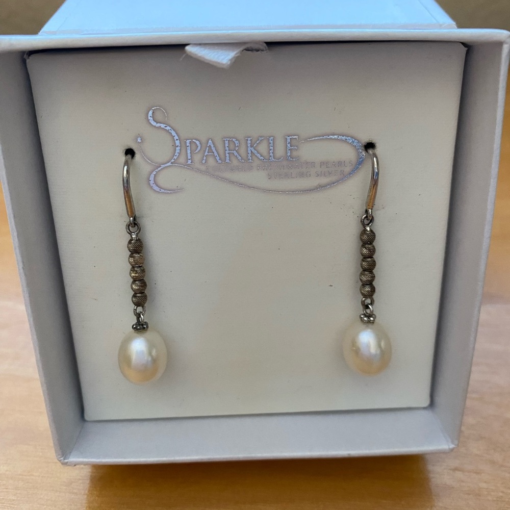 Sparkle Earrings | Cultured Freshwater Pearls in Sterling Silver